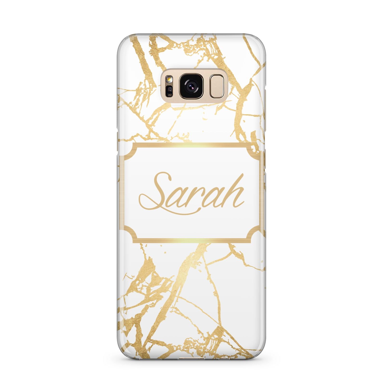 Personalised Gold White Marble Name Samsung Galaxy S8 Plus Case