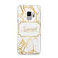 Personalised Gold White Marble Name Samsung Galaxy S9 Case