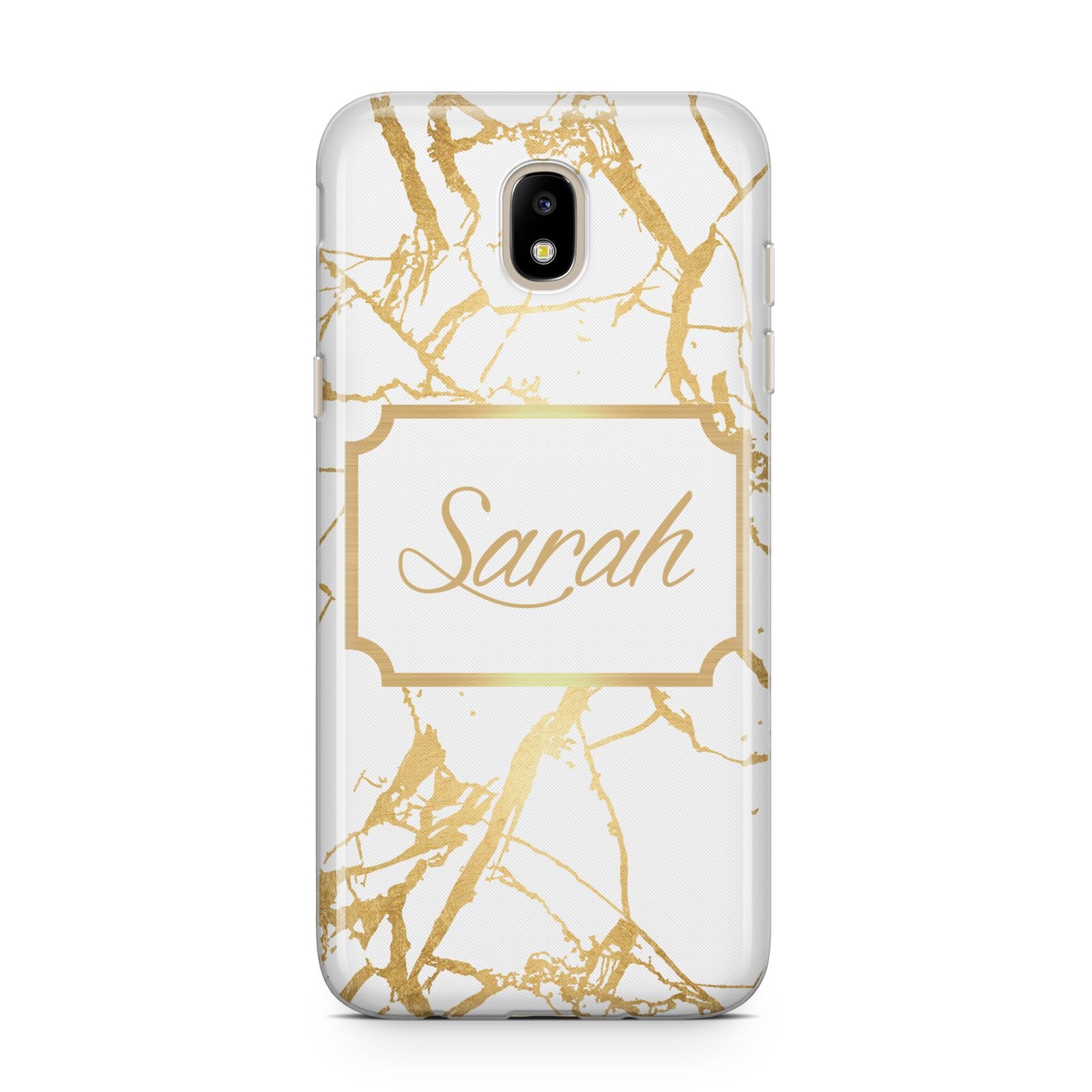Personalised Gold White Marble Name Samsung J5 2017 Case