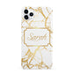 Personalised Gold White Marble Name iPhone 11 Pro Max 3D Snap Case