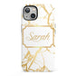 Personalised Gold White Marble Name iPhone 13 Full Wrap 3D Tough Case