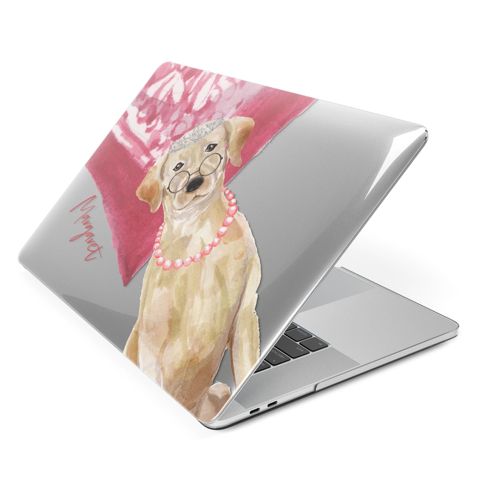 Personalised Golden Labrador Apple MacBook Case Side View