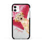 Personalised Golden Labrador Apple iPhone 11 in White with Black Impact Case