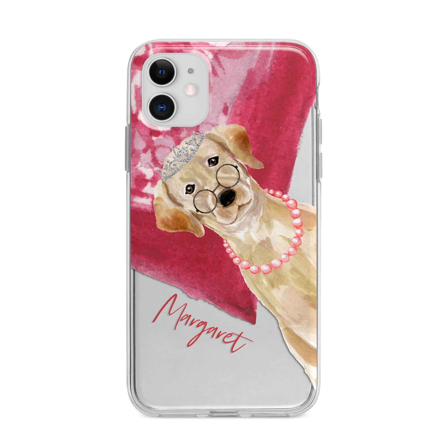 Personalised Golden Labrador Apple iPhone 11 in White with Bumper Case