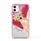 Personalised Golden Labrador Apple iPhone 11 in White with Pink Impact Case