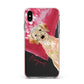 Personalised Golden Labrador Apple iPhone Xs Max Impact Case Pink Edge on Black Phone