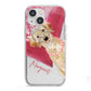 Personalised Golden Labrador iPhone 13 Mini TPU Impact Case with White Edges