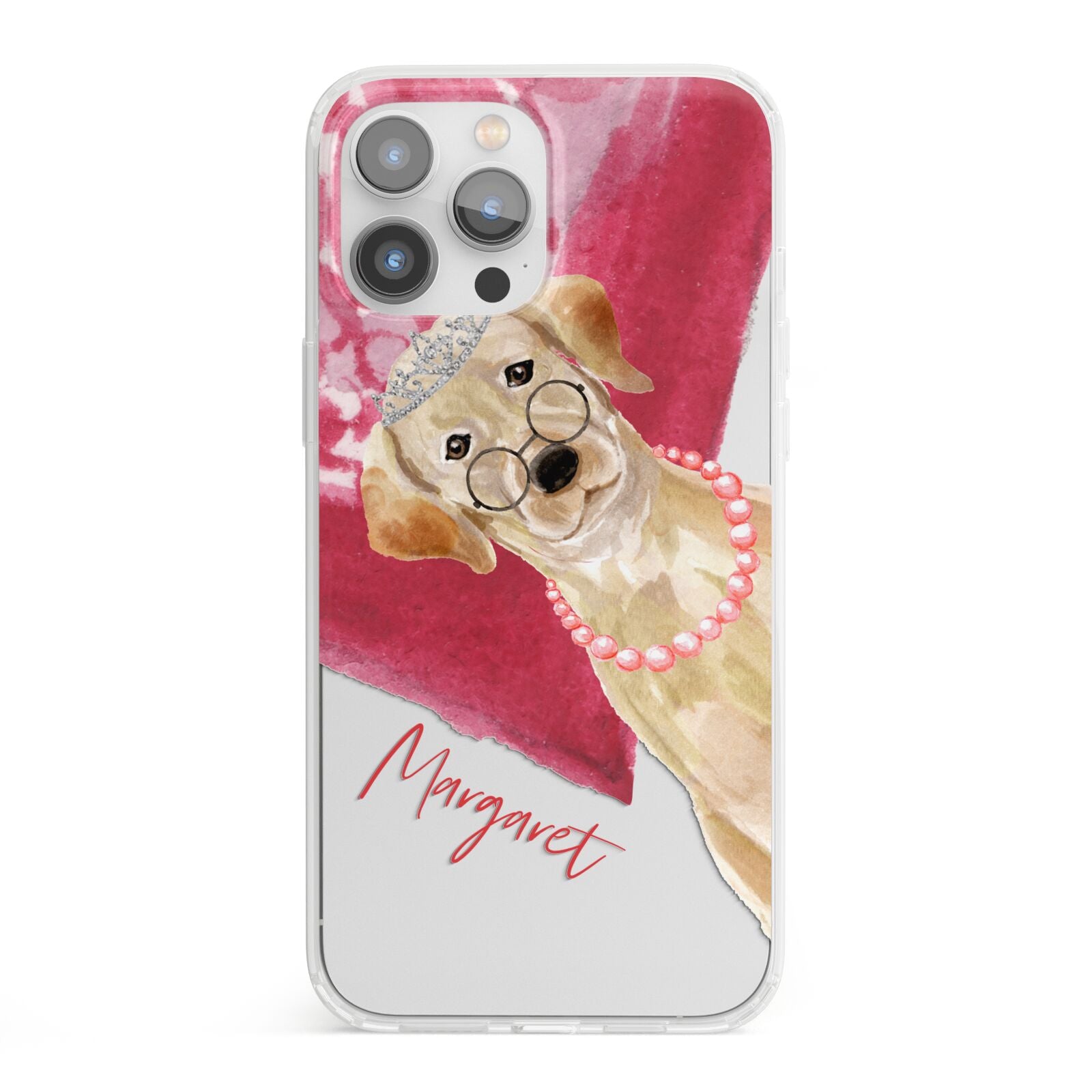 Personalised Golden Labrador iPhone 13 Pro Max Clear Bumper Case