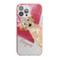 Personalised Golden Labrador iPhone 13 Pro Max TPU Impact Case with Pink Edges