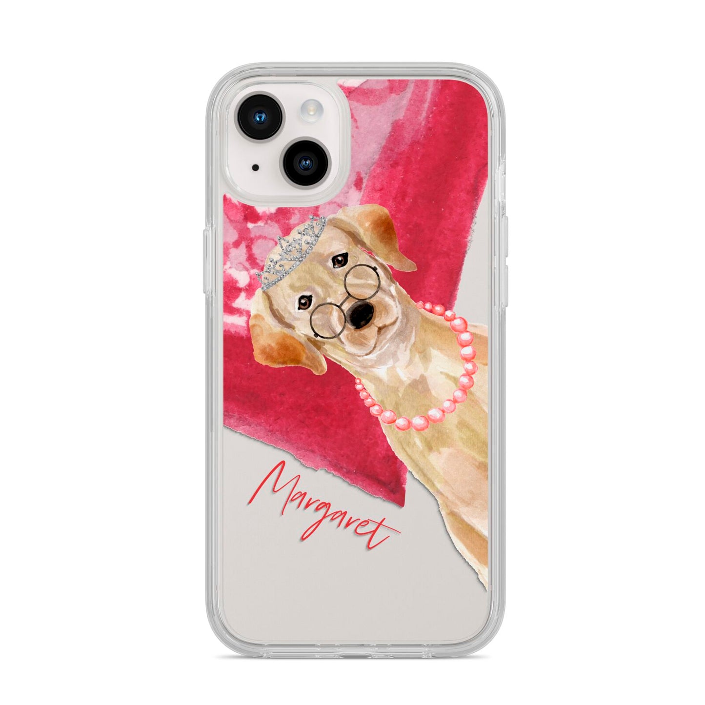 Personalised Golden Labrador iPhone 14 Plus Clear Tough Case Starlight
