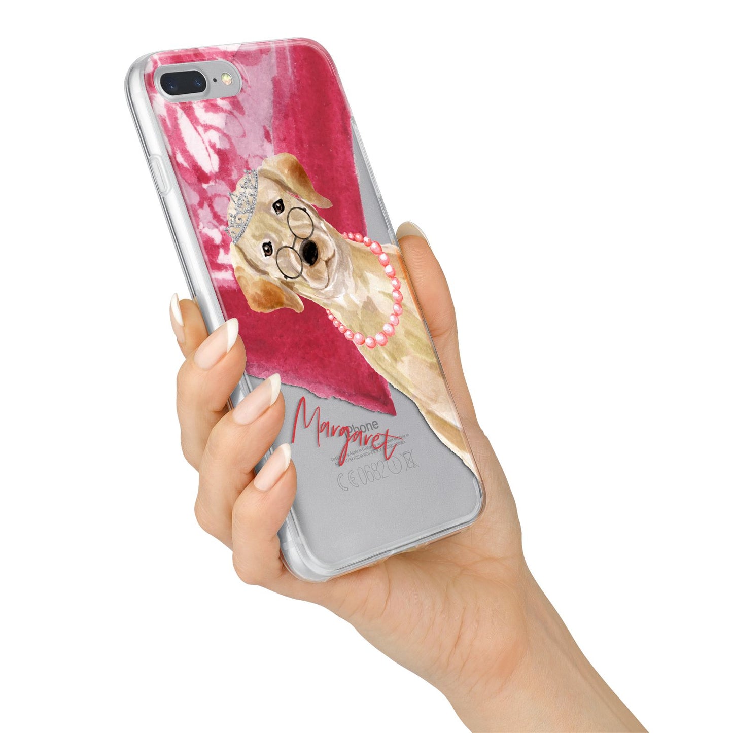 Personalised Golden Labrador iPhone 7 Plus Bumper Case on Silver iPhone Alternative Image
