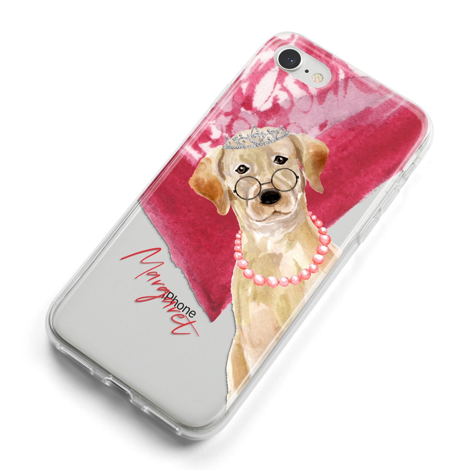 Personalised Golden Labrador iPhone 8 Bumper Case on Silver iPhone Alternative Image