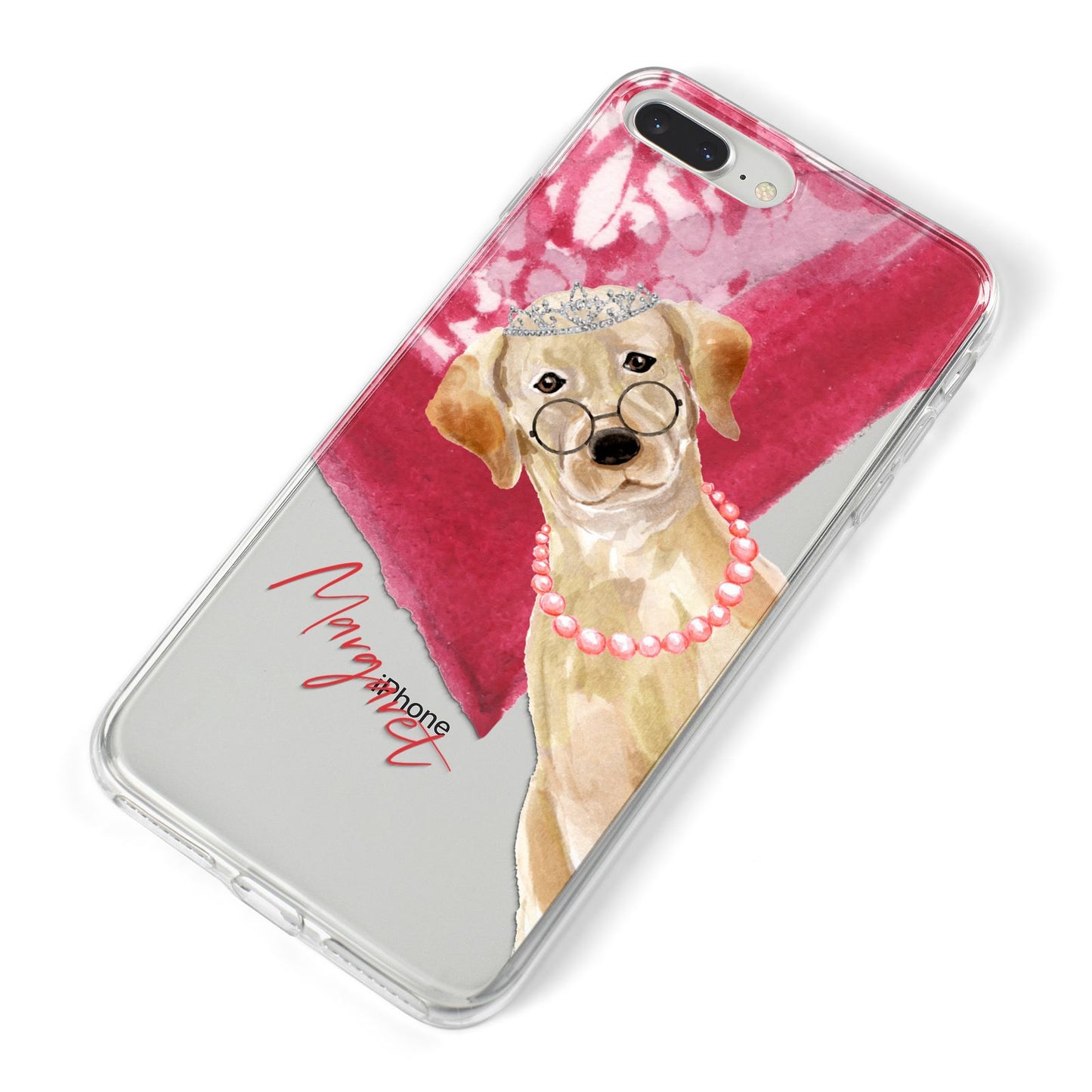 Personalised Golden Labrador iPhone 8 Plus Bumper Case on Silver iPhone Alternative Image