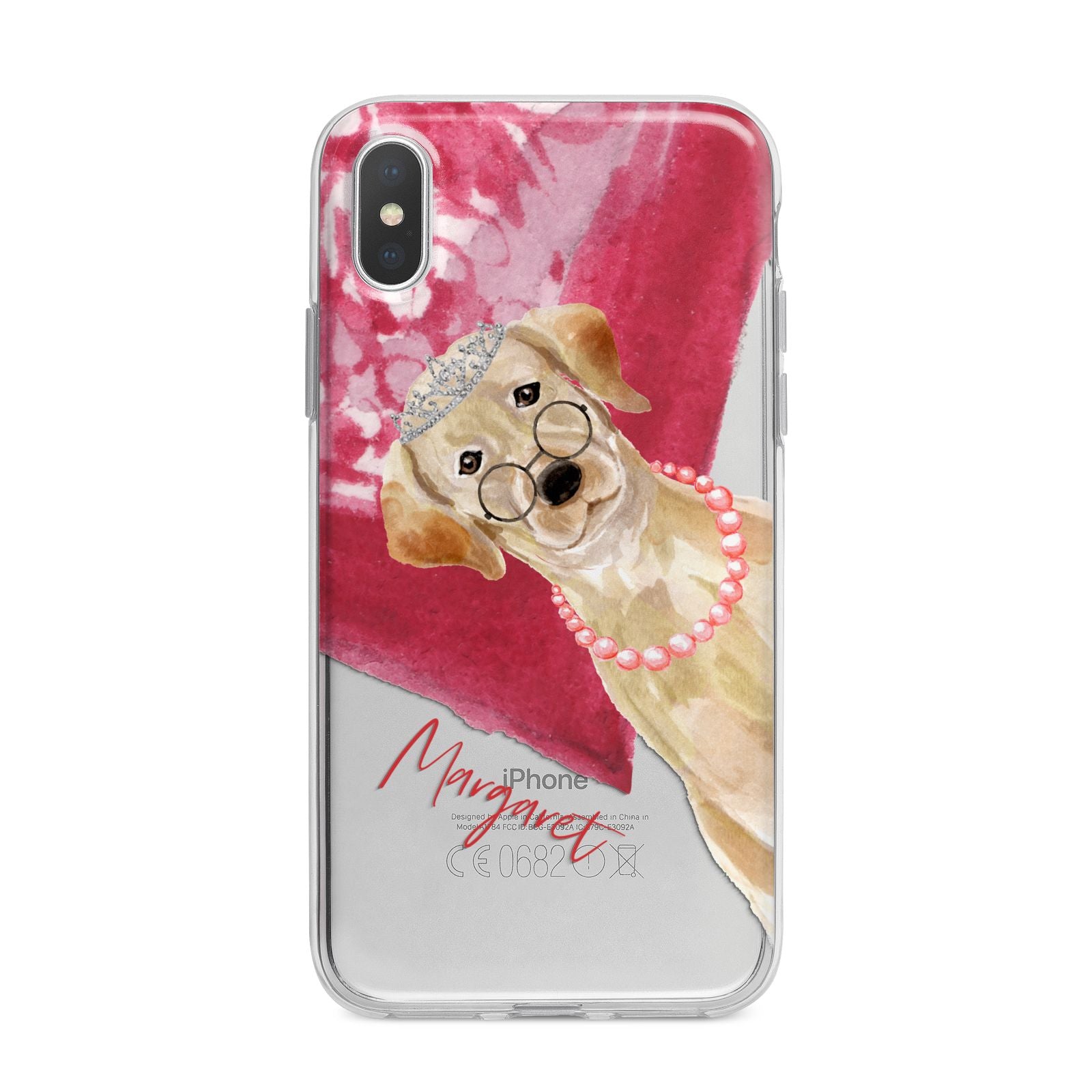 Personalised Golden Labrador iPhone X Bumper Case on Silver iPhone Alternative Image 1