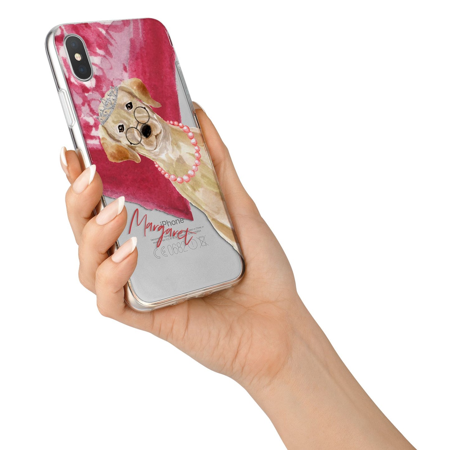 Personalised Golden Labrador iPhone X Bumper Case on Silver iPhone Alternative Image 2