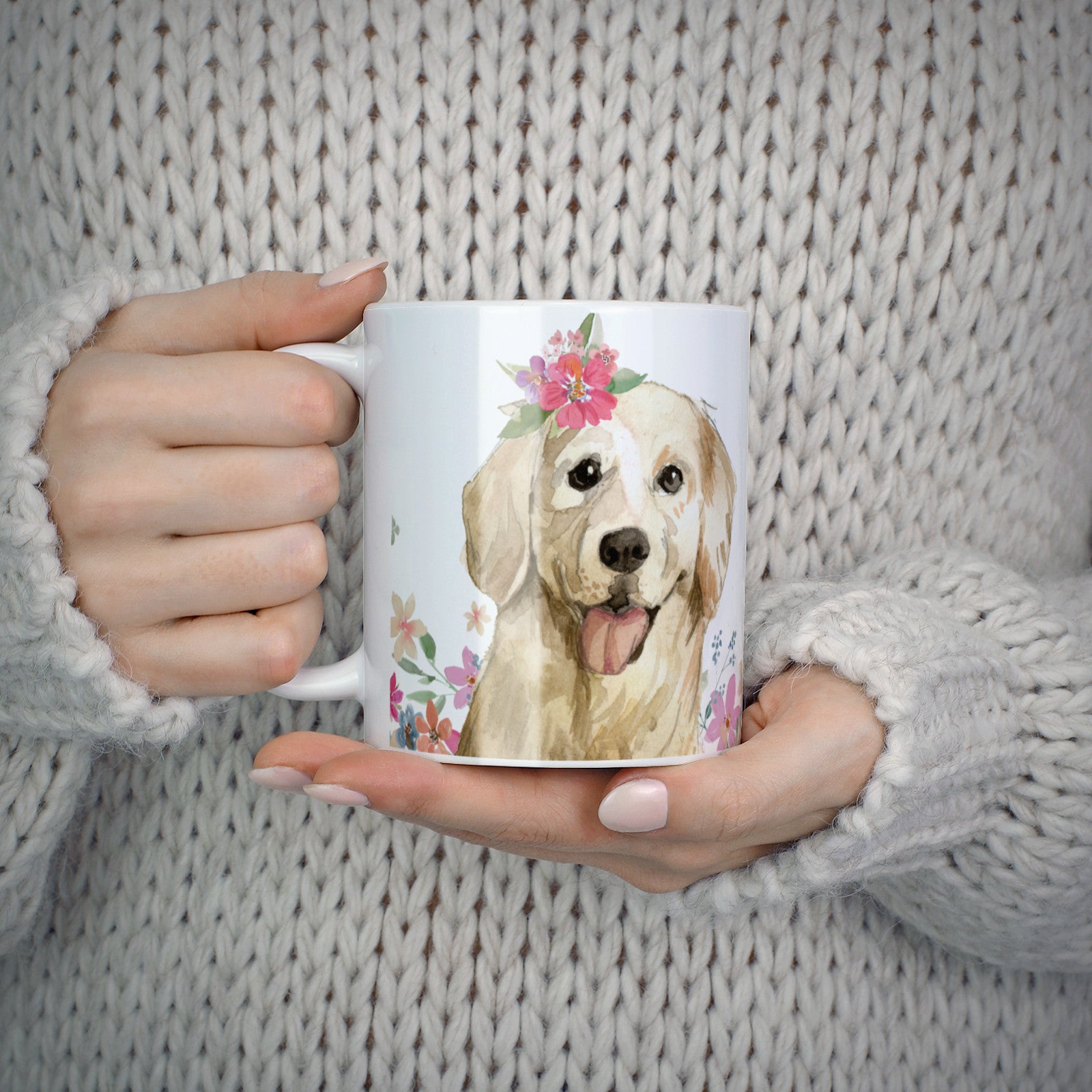 Personalised Golden Retriever Dog 10oz Mug Alternative Image 5