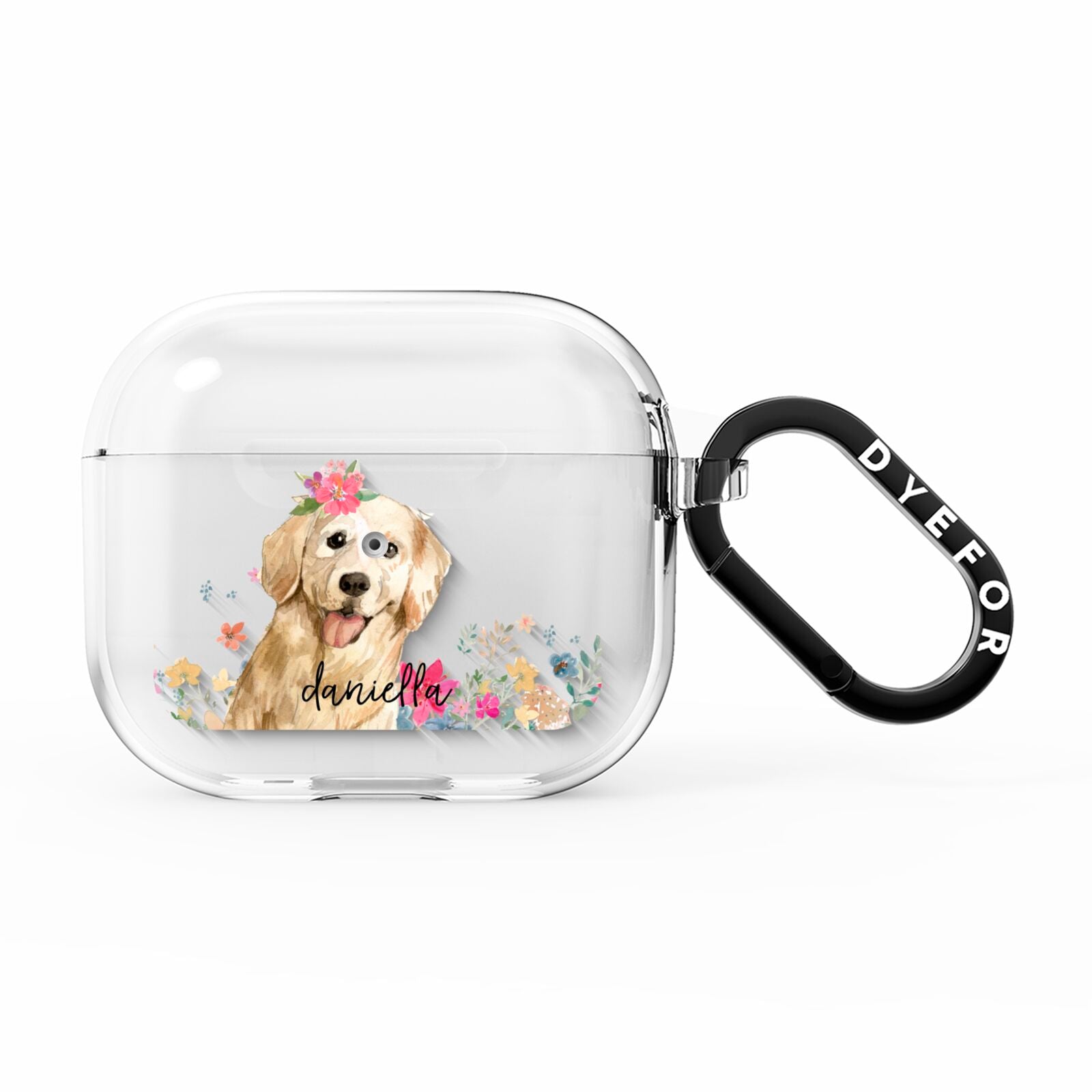 Personalised Golden Retriever Dog AirPods Clear Case 3rd Gen