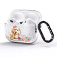 Personalised Golden Retriever Dog AirPods Pro Glitter Case Side Image