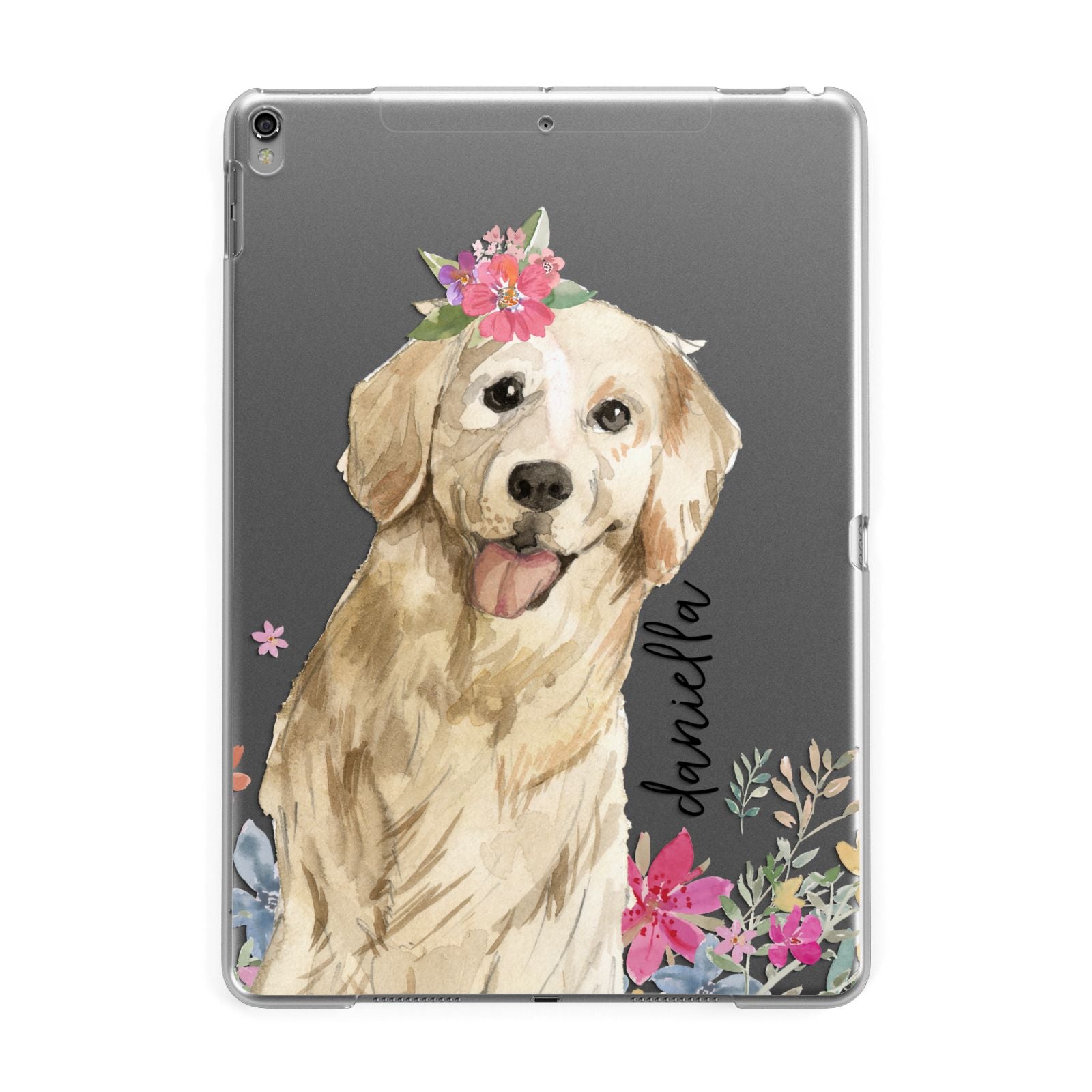 Personalised Golden Retriever Dog Apple iPad Grey Case