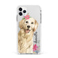 Personalised Golden Retriever Dog Apple iPhone 11 Pro Max in Silver with White Impact Case