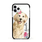 Personalised Golden Retriever Dog Apple iPhone 11 Pro in Silver with Black Impact Case
