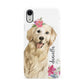 Personalised Golden Retriever Dog Apple iPhone XR White 3D Snap Case