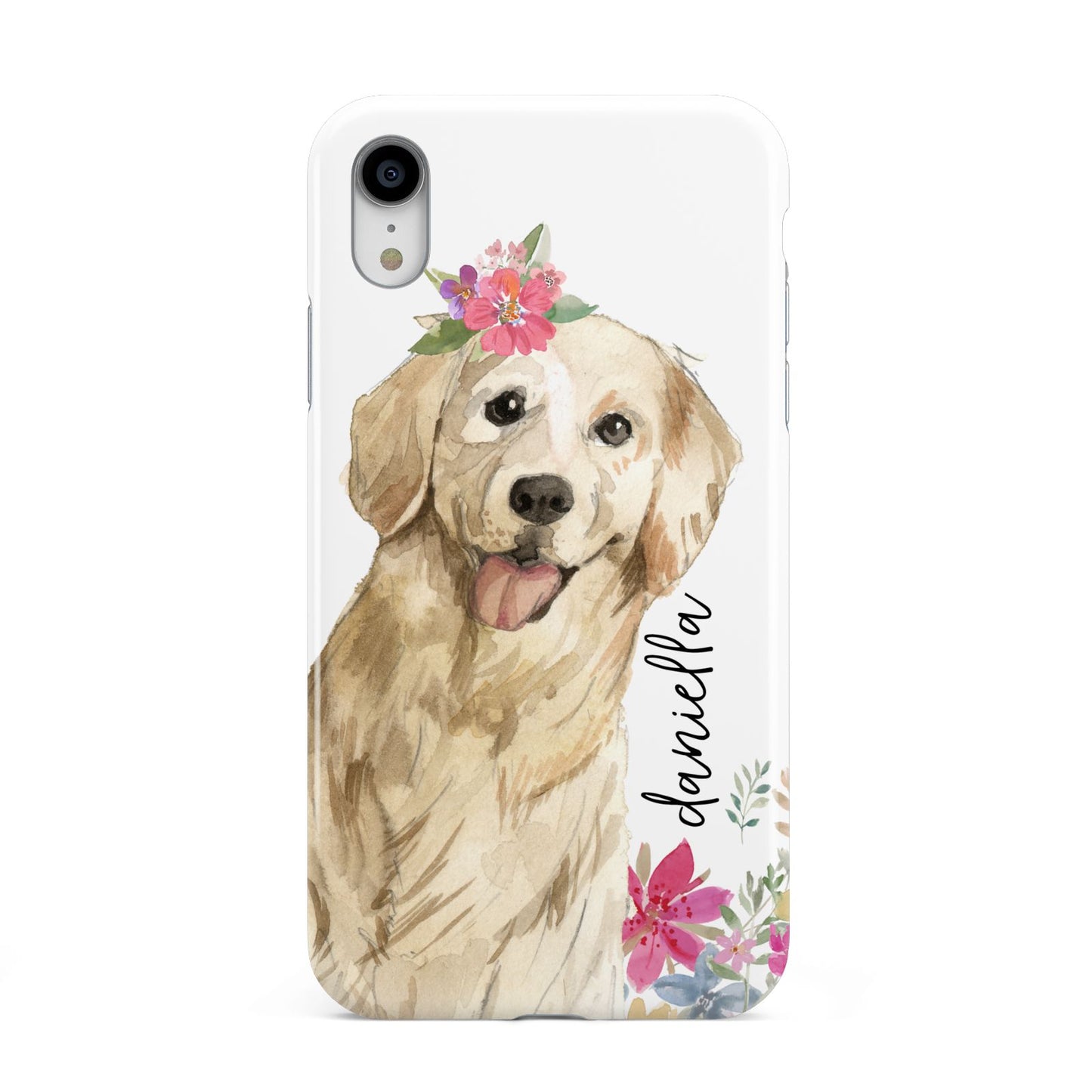 Personalised Golden Retriever Dog Apple iPhone XR White 3D Tough Case