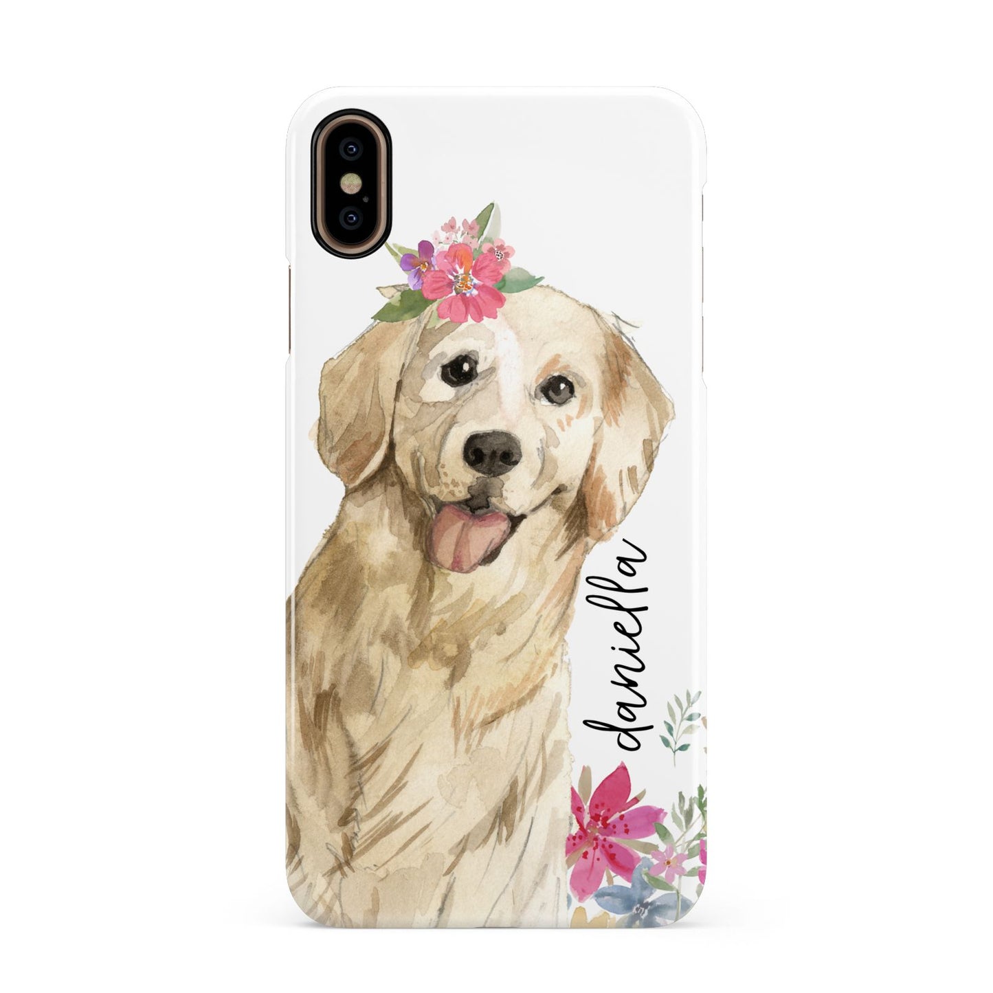 Personalised Golden Retriever Dog Apple iPhone Xs Max 3D Snap Case