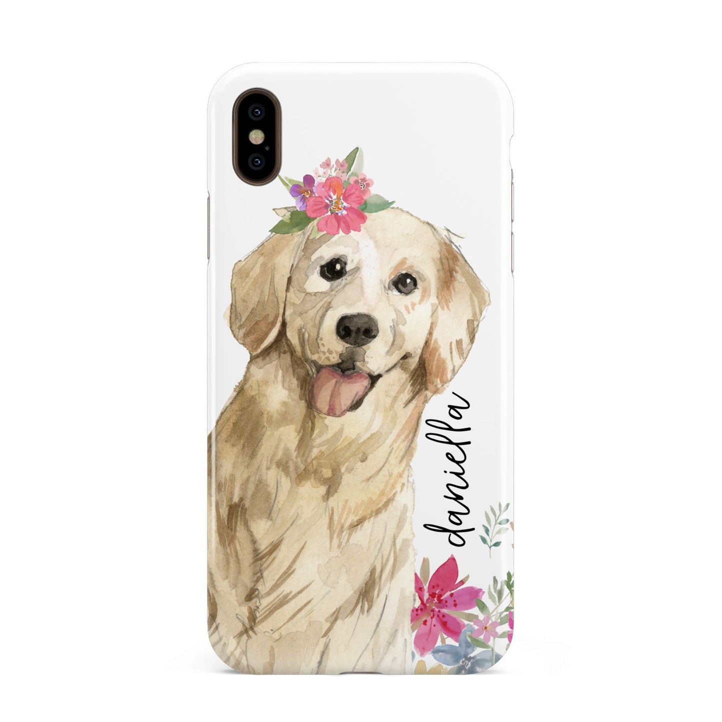Personalised Golden Retriever Dog Apple iPhone Xs Max 3D Tough Case