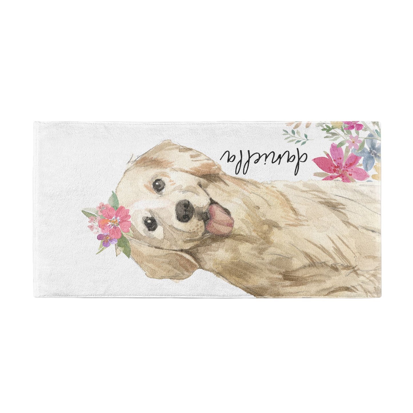 Personalised Golden Retriever Dog Beach Towel Alternative Image
