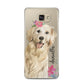 Personalised Golden Retriever Dog Samsung Galaxy A5 2016 Case on gold phone