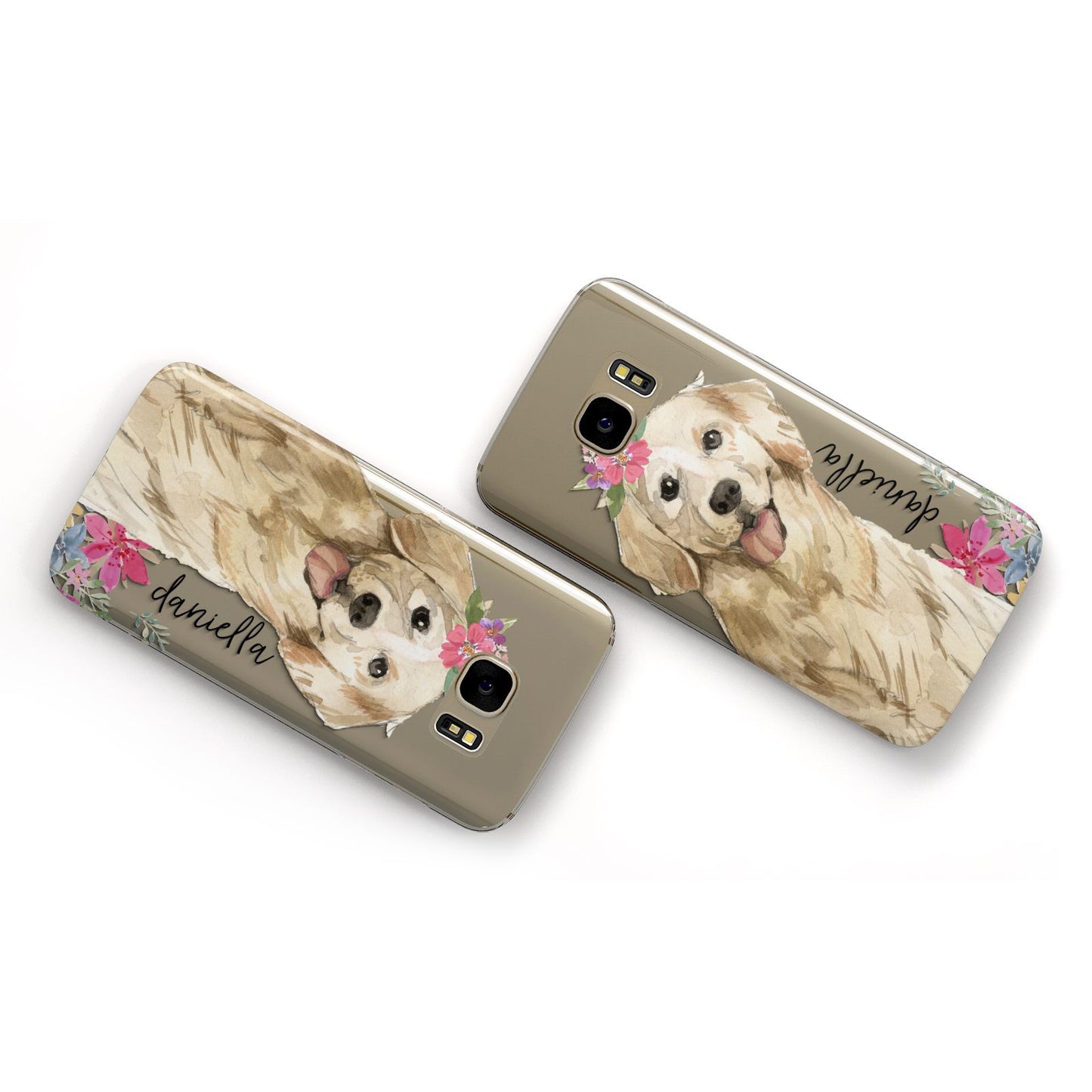 Personalised Golden Retriever Dog Samsung Galaxy Case Flat Overview