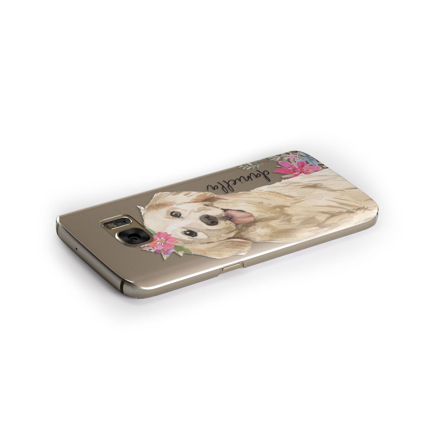 Personalised Golden Retriever Dog Samsung Galaxy Case Side Close Up