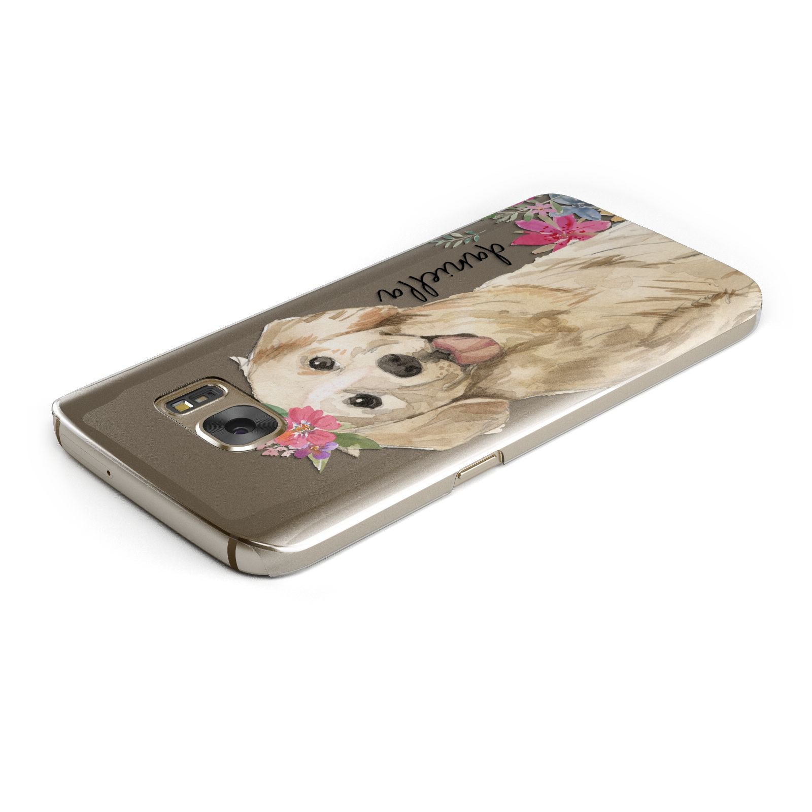 Personalised Golden Retriever Dog Samsung Galaxy Case Top Cutout