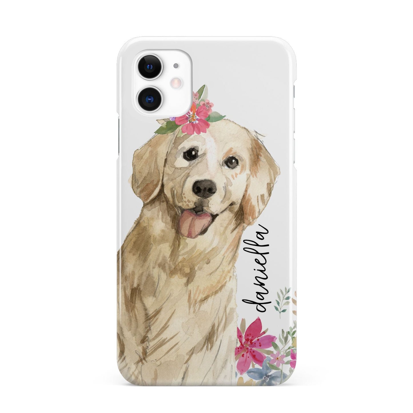 Personalised Golden Retriever Dog iPhone 11 3D Snap Case
