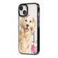 Personalised Golden Retriever Dog iPhone 13 Black Impact Case Side Angle on Silver phone