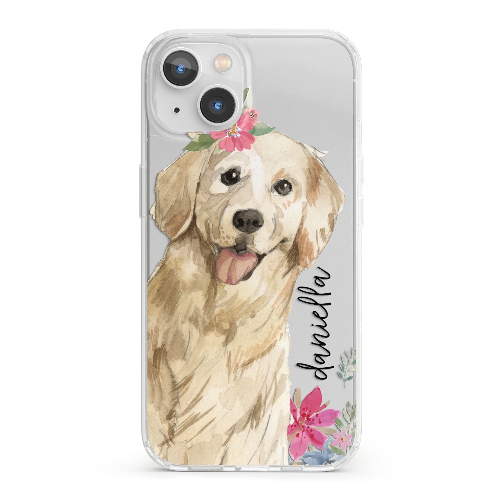 Personalised Golden Retriever Dog iPhone 13 Clear Bumper Case