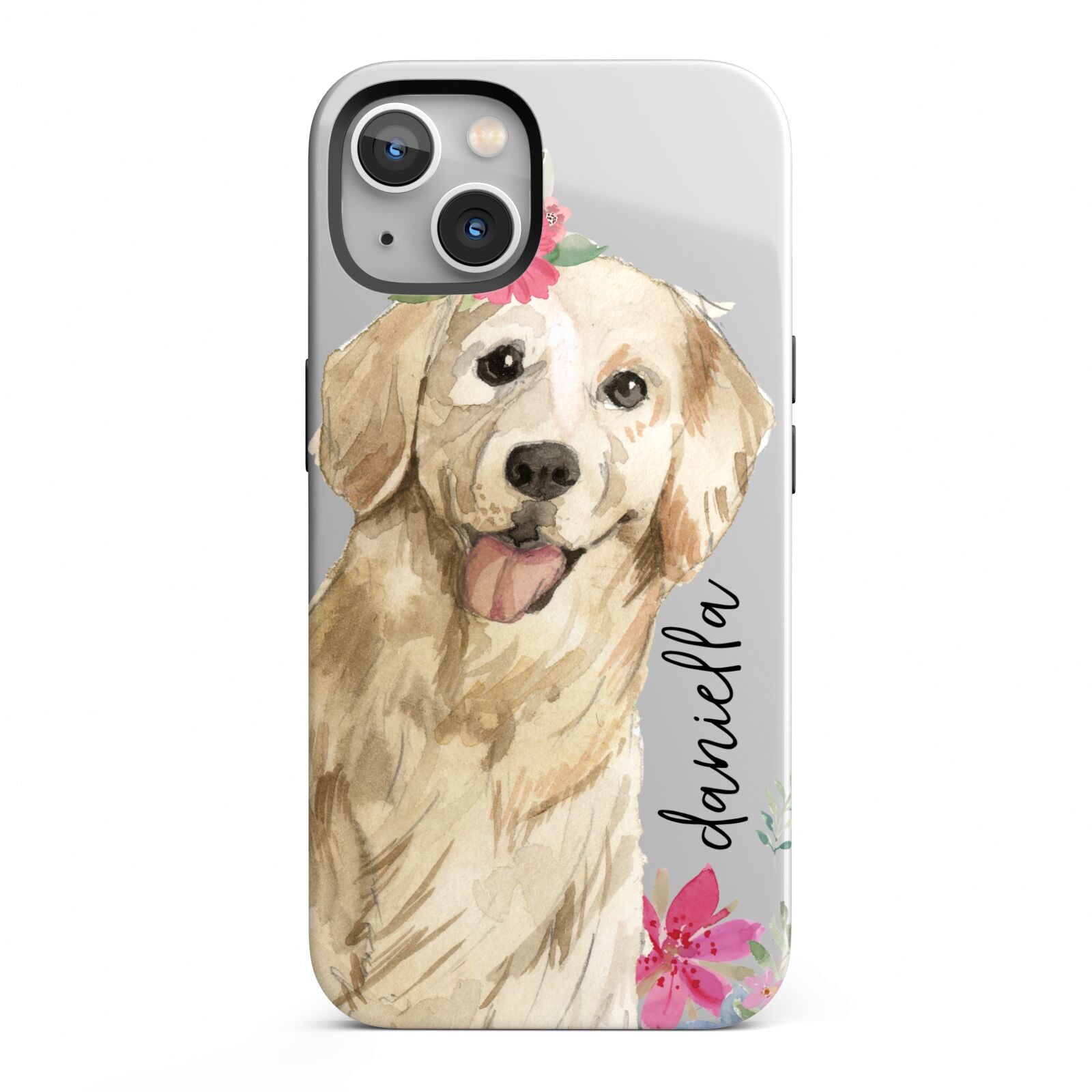 Personalised Golden Retriever Dog iPhone 13 Full Wrap 3D Tough Case