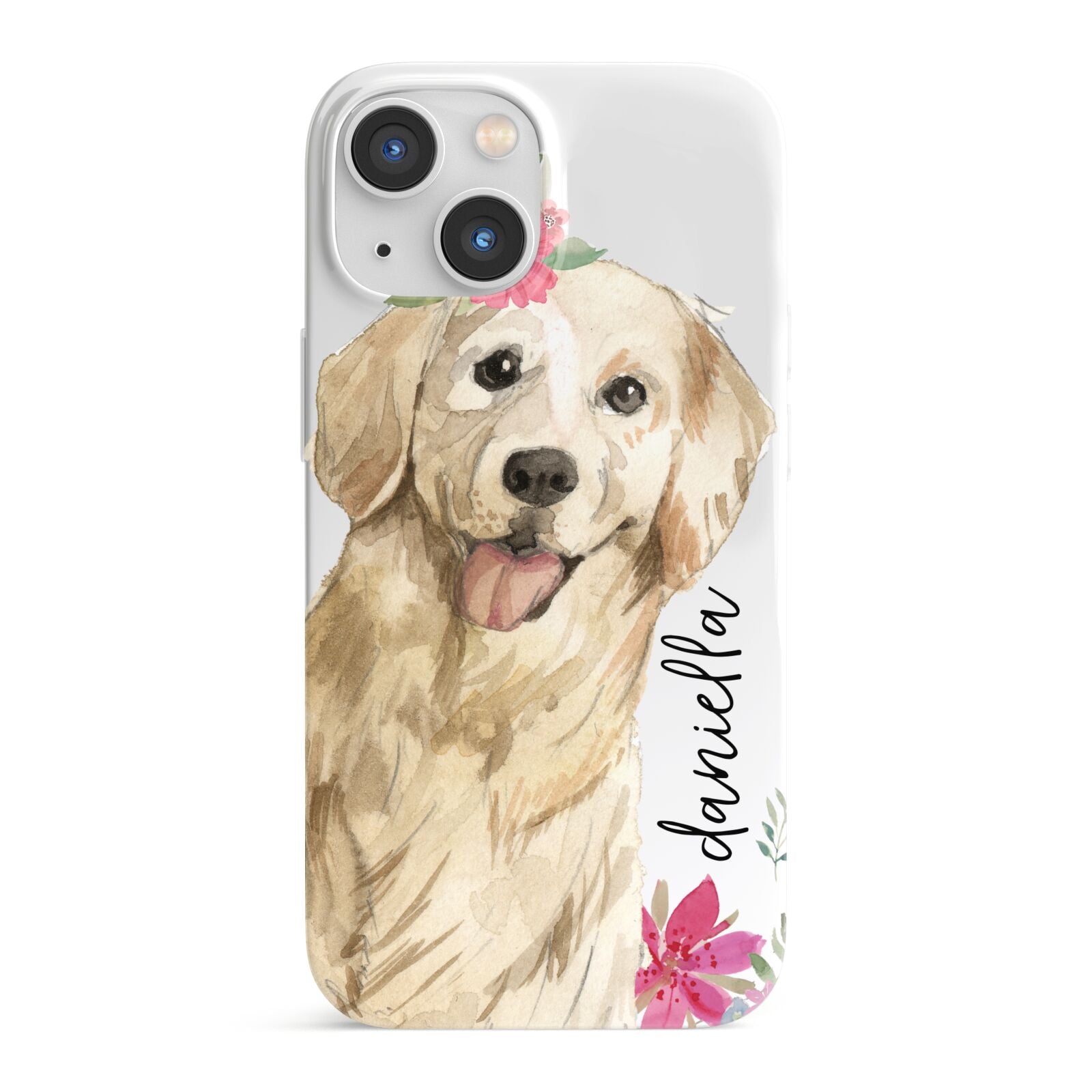 Personalised Golden Retriever Dog iPhone 13 Mini Full Wrap 3D Snap Case