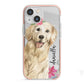 Personalised Golden Retriever Dog iPhone 13 Mini TPU Impact Case with Pink Edges