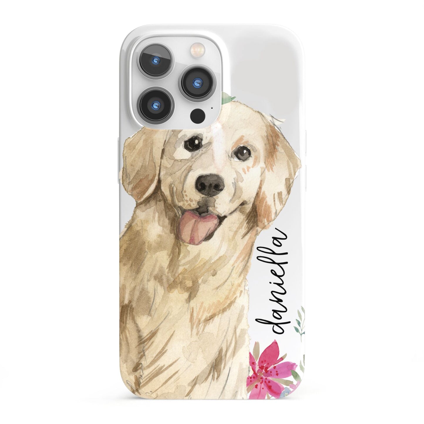 Personalised Golden Retriever Dog iPhone 13 Pro Full Wrap 3D Snap Case