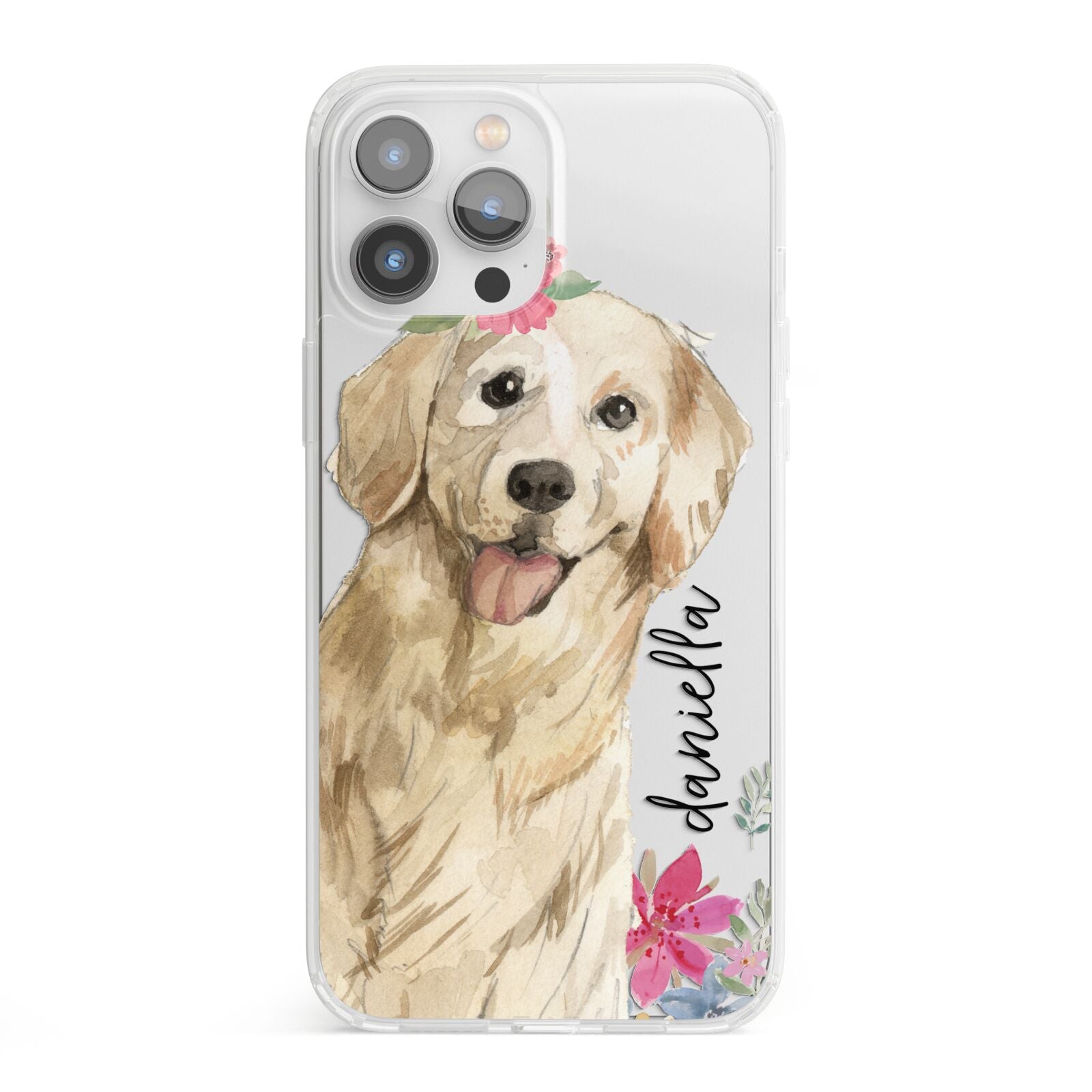Personalised Golden Retriever Dog iPhone 13 Pro Max Clear Bumper Case