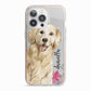 Personalised Golden Retriever Dog iPhone 13 Pro TPU Impact Case with Pink Edges