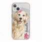Personalised Golden Retriever Dog iPhone 13 TPU Impact Case with Pink Edges