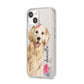 Personalised Golden Retriever Dog iPhone 14 Clear Tough Case Starlight Angled Image