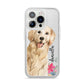 Personalised Golden Retriever Dog iPhone 14 Pro Clear Tough Case Silver