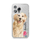 Personalised Golden Retriever Dog iPhone 14 Pro Max Glitter Tough Case Silver