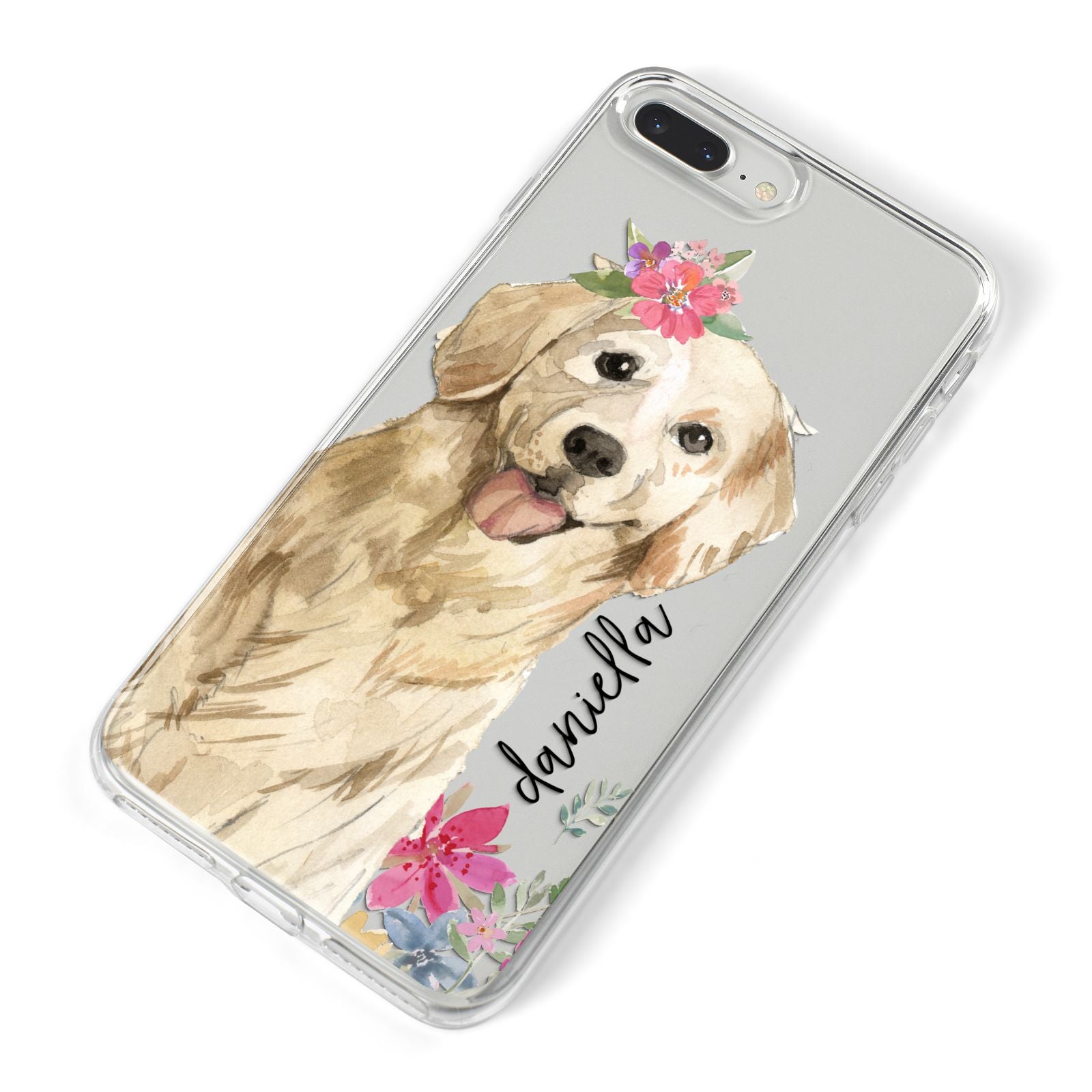Personalised Golden Retriever Dog iPhone 8 Plus Bumper Case on Silver iPhone Alternative Image