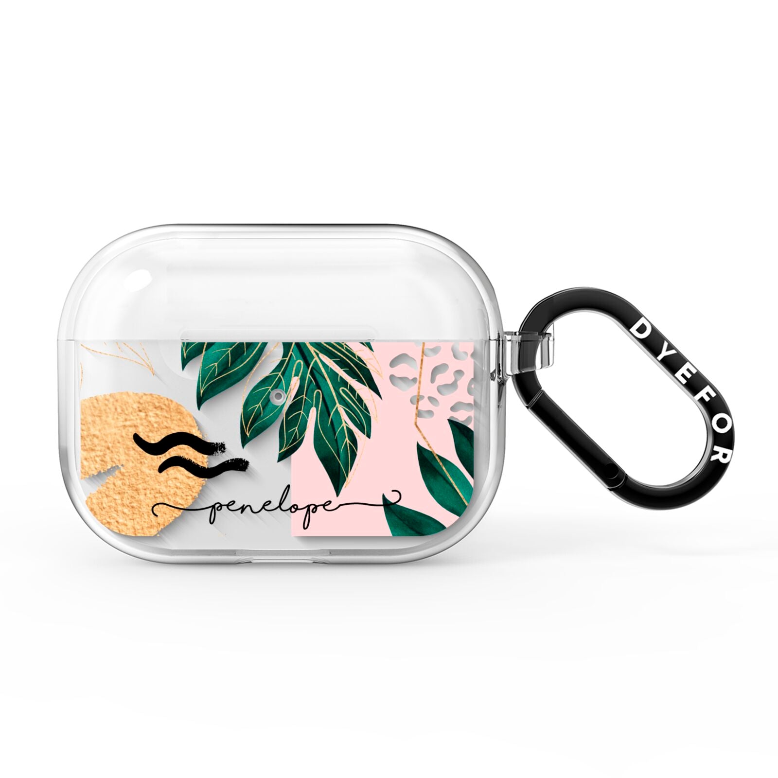 Personalised Golden Tropics AirPods Pro Clear Case