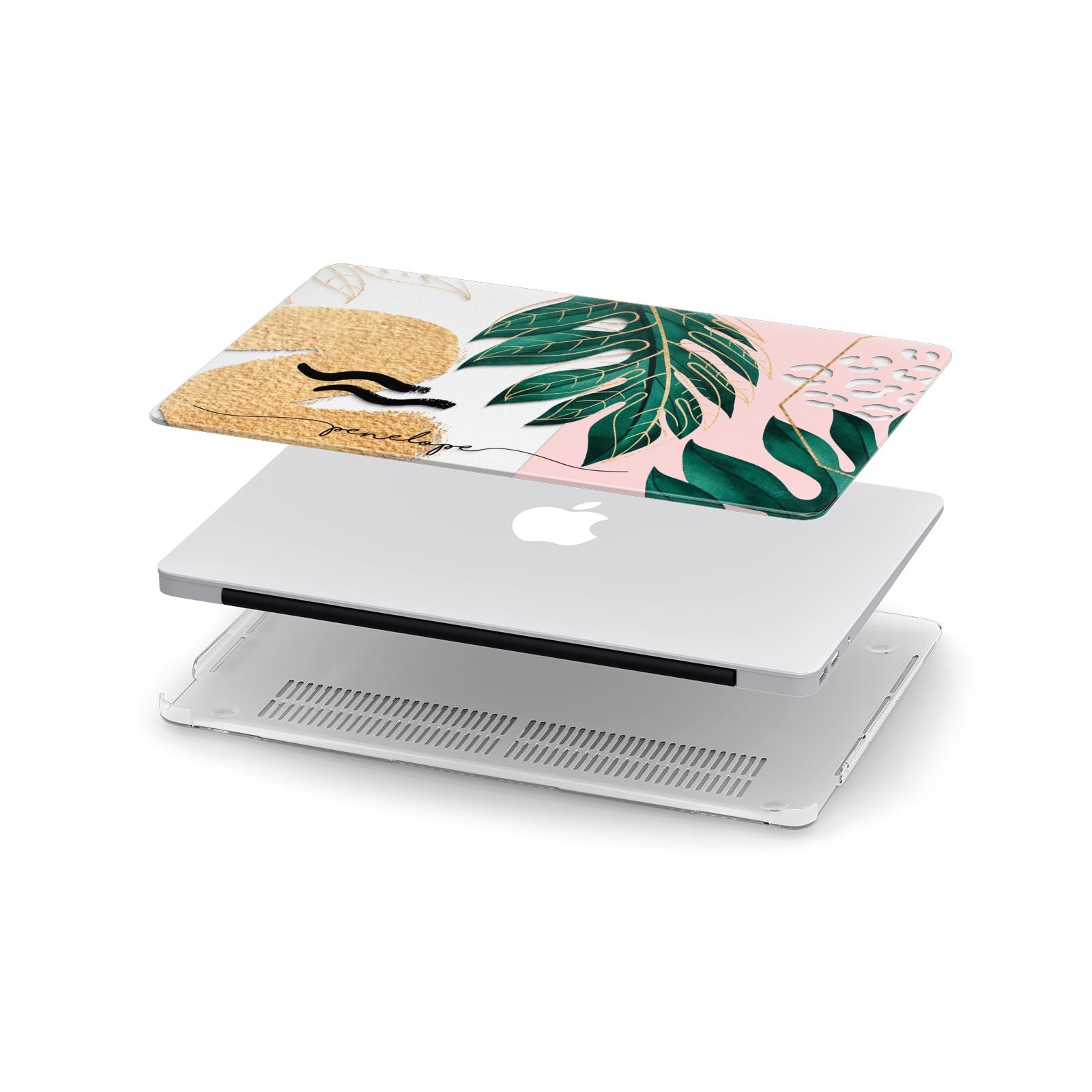 Personalised Golden Tropics Apple MacBook Case in Detail